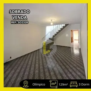 Sobrado com 3 Quartos à venda, 129m² no Olímpico, São Caetano do Sul