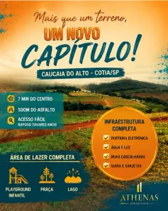 Lote/Terreno à venda, 500m² no Recreio Topázio (Caucaia do Alto), Cotia