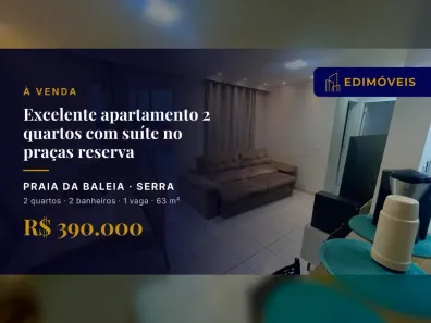 Apartamento com 2 Quartos à venda, 63m² no Praia da Baleia, Serra