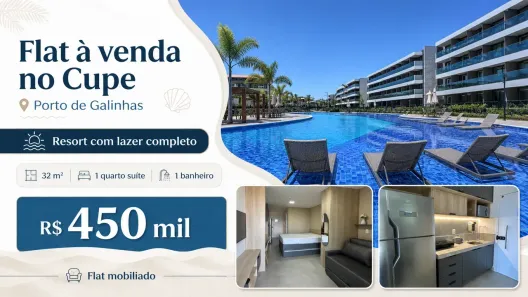 Flat com 1 Quarto à venda, 32m² no Porto de Galinhas, Ipojuca