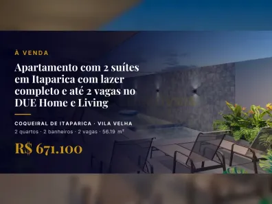 Apartamento com 2 Quartos à venda, 56m² no Coqueiral de Itaparica, Vila Velha