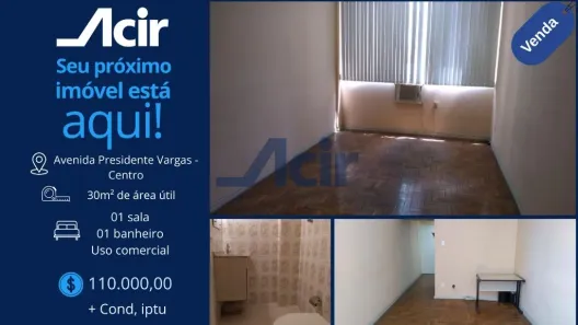 Sala Comercial à venda, 29m² no Centro, Rio de Janeiro