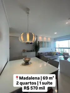 Apartamento com 2 Quartos à venda, 69m² no Madalena, Recife