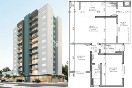 Apartamento com 2 Quartos à venda, 80m² no Centro, Estância Velha