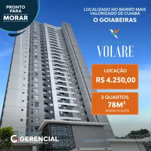 Apartamento com 3 Quartos para alugar, 78m² no Goiabeira, Cuiabá
