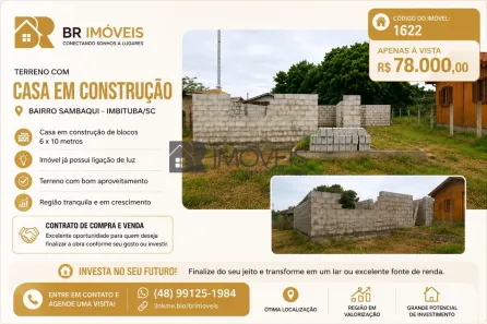 Lote/Terreno à venda, 400m² no SAMBAQUI, Imbituba