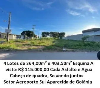 Lote/Terreno à venda, 364m² no Setor Aeroporto Sul - 2ª Etapa, Aparecida de Goiânia