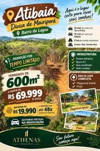 Lote/Terreno à venda, 600m² no Jardim Brasil, Atibaia