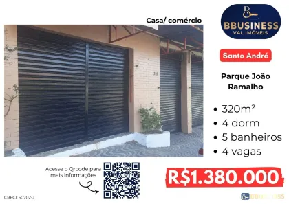 Casa com 4 Quartos à venda, 320m² no Parque João Ramalho, Santo André
