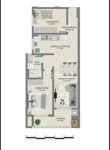 Apartamento com 2 Quartos à venda, 69m² no Centro, Imbituba