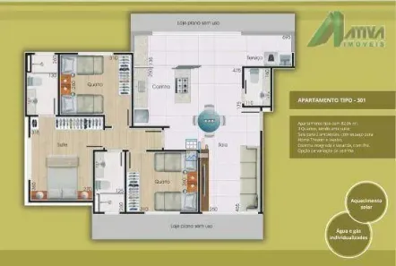 Apartamento com 3 Quartos à venda, 82m² no Vila Paris, Belo Horizonte