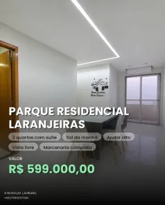 Apartamento com 3 Quartos à venda, 70m² no Parque Residencial Laranjeiras, Serra