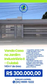 Casa com 2 Quartos à venda, 140m² no Jardim Industriário, Cuiabá