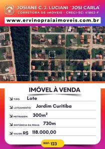 Lote/Terreno à venda, 300m² no Praia do Ervino, São Francisco do Sul