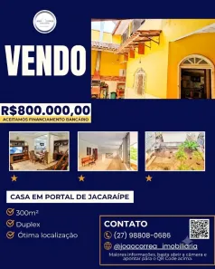 Casa com 4 Quartos à venda, 300m² no Portal de Jacaraípe, Serra