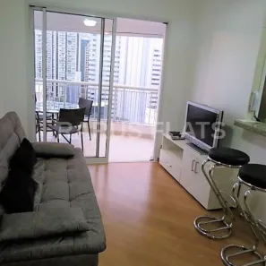 Flat com 1 Quarto para alugar, 47m² no Cidade Monções, São Paulo