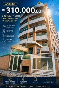 Apartamento com 2 Quartos à venda, 64m² no Catiapoa, São Vicente