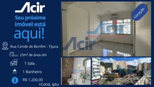 Sala Comercial para alugar, 24m² no Tijuca, Rio de Janeiro