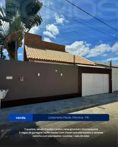 Casa com 3 Quartos à venda, 161m² no Loteamento Recife, Petrolina
