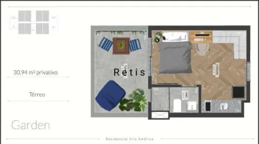 Kitnet com 1 Quarto à venda, 30m² no Cajuru, Curitiba