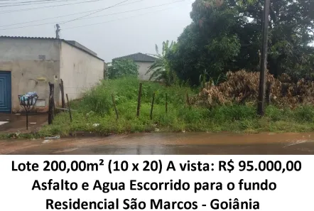 Lote/Terreno à venda, 200m² no Residencial São Marcos, Goiânia