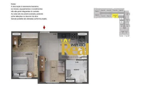 Apartamento com 2 Quartos à venda, 34m² no Lapa de Baixo, São Paulo