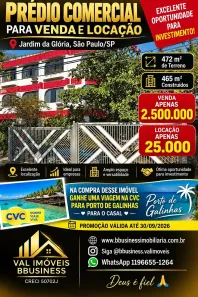 Prédio Comercial para alugar, 465m² no Jardim da Glória, São Paulo