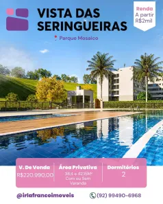 Apartamento com 2 Quartos à venda, 38m² no Planalto, Manaus