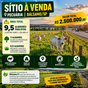 Fazenda/Sítio à venda, 229900m² no Centro, Bálsamo