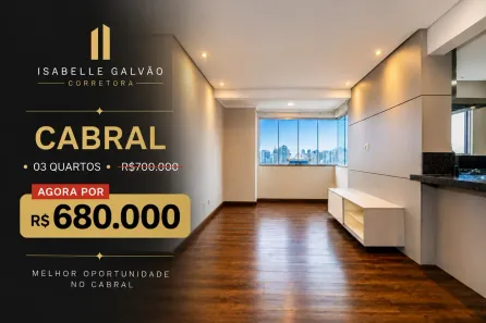 Apartamento com 3 Quartos à venda, 72m² no Cabral, Curitiba