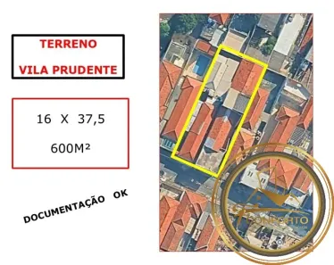 Lote/Terreno à venda, 600m² no Vila Prudente, São Paulo
