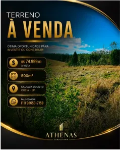 Lote/Terreno à venda, 500m² no dos Mendes (Caucaia do Alto), Cotia