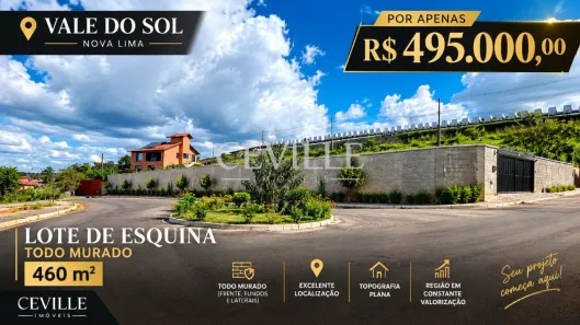 Lote/Terreno à venda, 460m² no Vale do Sol, Nova Lima