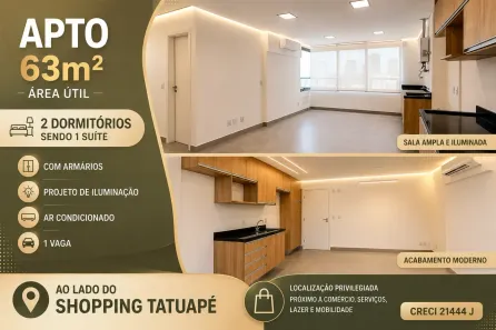 Apartamento com 2 Quartos para alugar, 63m² no Vila Azevedo, São Paulo
