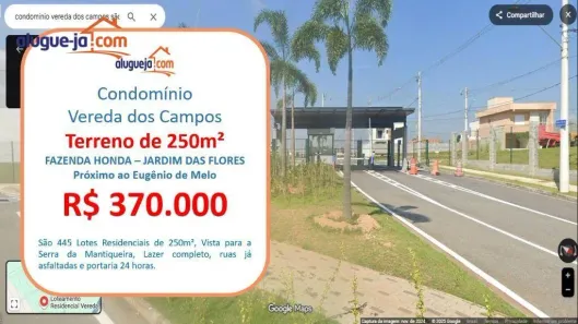 Lote/Terreno à venda, 250m² no Eugênio de Mello, São José dos Campos