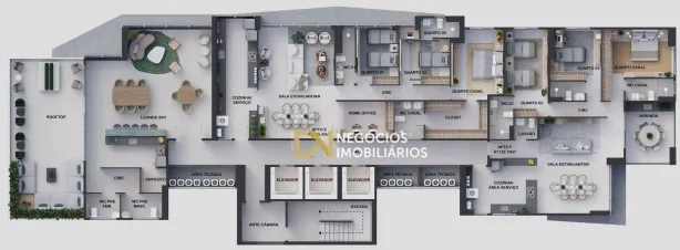 Apartamento com 3 Quartos à venda, 128m² no Lagoa Nova, Natal