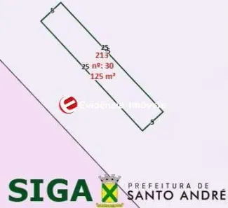 Lote/Terreno à venda, 125m² no Vila Assunção, Santo André