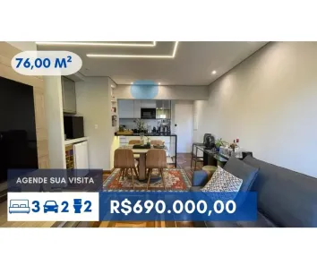 Apartamento com 3 Quartos à venda, 76m² no Jardim Ester, São Paulo