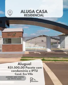 Casa de Condomínio com 3 Quartos para alugar, 80m² no Parque Residencial Damha II, Presidente Prudente