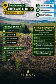 Lote/Terreno à venda, 500m² no Recreio Topázio (Caucaia do Alto), Cotia
