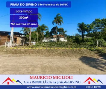 Lote/Terreno à venda, 300m² no Praia do Ervino, São Francisco do Sul
