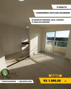 Apartamento com 2 Quartos para alugar, 48m² no Planalto, Manaus