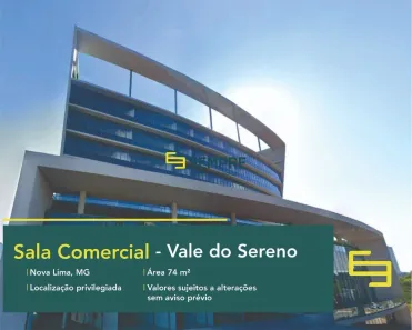 Sala Comercial à venda, 74m² no Vale do Sereno, Nova Lima