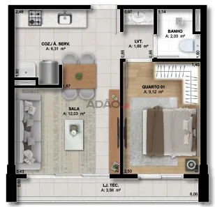 Apartamento com 1 Quarto à venda, 41m² no Setor Marista, Goiânia