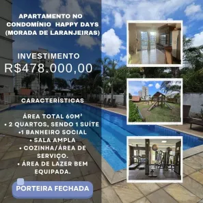 Apartamento com 2 Quartos à venda, 66m² no Morada de Laranjeiras, Serra