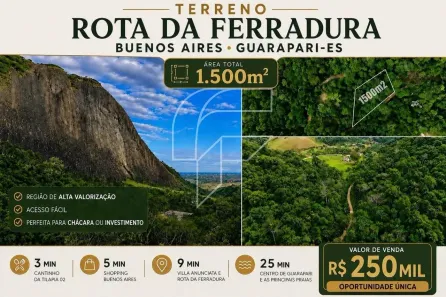 Lote/Terreno à venda, 1500m² no Buenos Aires, Guarapari