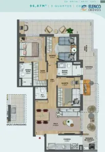 Apartamento com 3 Quartos à venda, 97m² no Centro, Niterói
