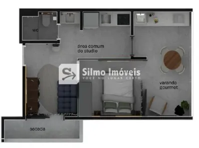 Apartamento com 1 Quarto à venda, 41m² no Umuarama, Uberlândia