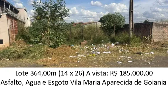 Lote/Terreno à venda, 364m² no Vila Maria, Aparecida de Goiânia