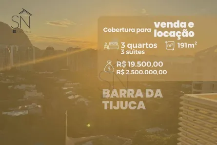 Cobertura com 3 Quartos para venda ou aluguel, 191m² no Barra da Tijuca, Rio de Janeiro